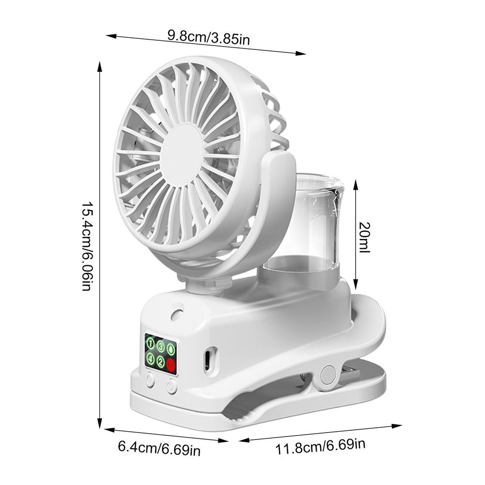 Mister Fan Spraying Water Misting Fan Outdoors Mister Desk Table Fan For Travel Work Home Camping: WHITE