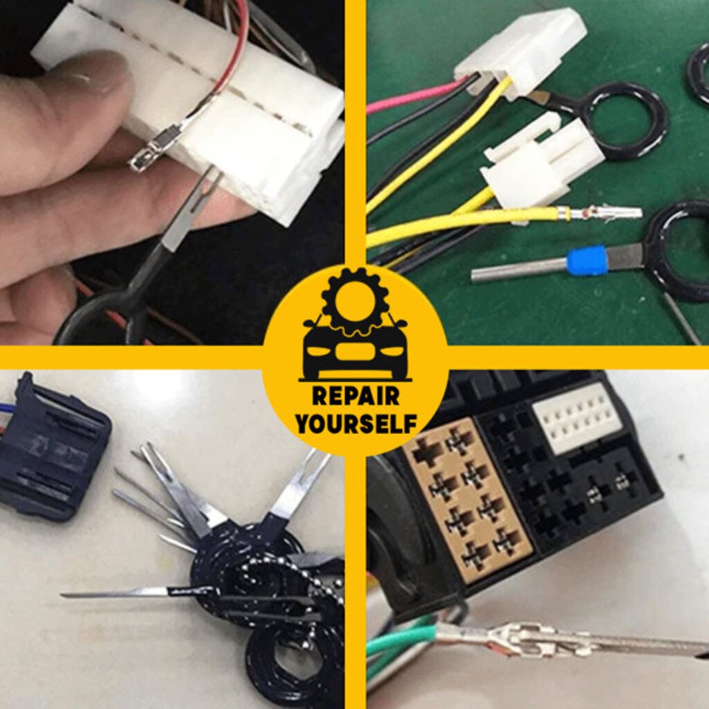Terminal Auswerfer Bausatz Auto stecker Terminal entfernung werkzeug Nadel auswerfer drücken-Stift werkzeug kabelbaum Nadel Pflücker Auto Reparatur Werkzeug #93