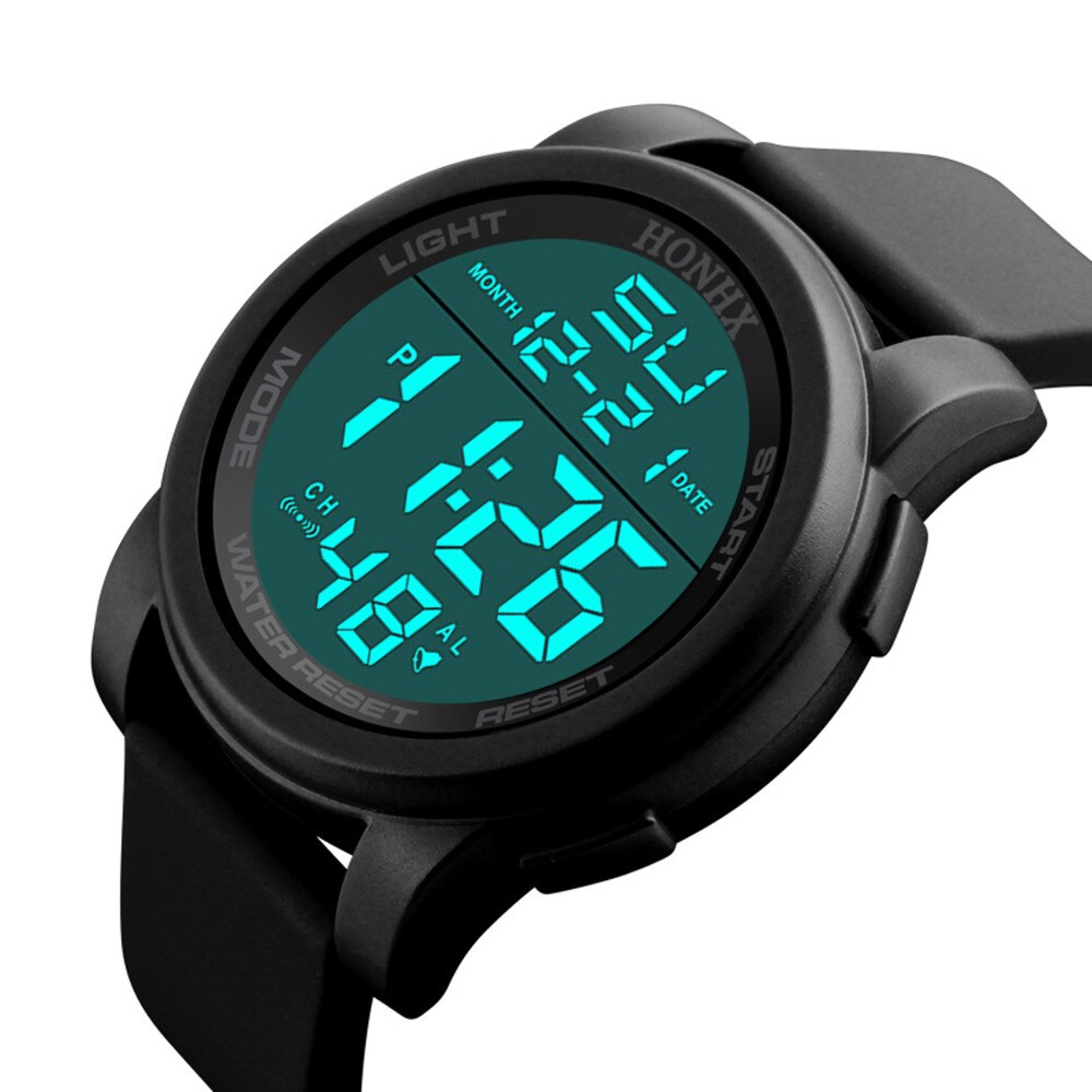 Elektronische Klok Heren Horloges Top Luxe Sport Horloge Voor Mannen Led Waterdichte Mode Mannelijke Polshorloge Aan vriendje: Black 