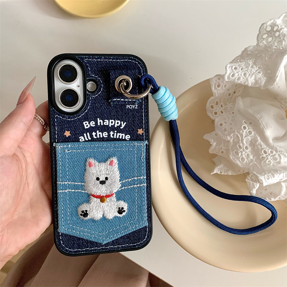 Funda de teléfono con estampado de cachorro, coreana INS, con tarjetero para iPhone 15 14 Pro Max 13 16 17 Pro, Fundas bonitas: PP / verde