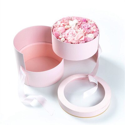 1 pcs dubbele lagen knuffel bloem emmer karton bloem verpakking bloemist verpakking gevallen event bruiloft benodigdheden