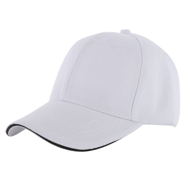 Men Women Blank Plain Baseball Cap Curved Sports Visor Sun Golf Hat Adjustable Sunmer Hat Sports Running Caps: White