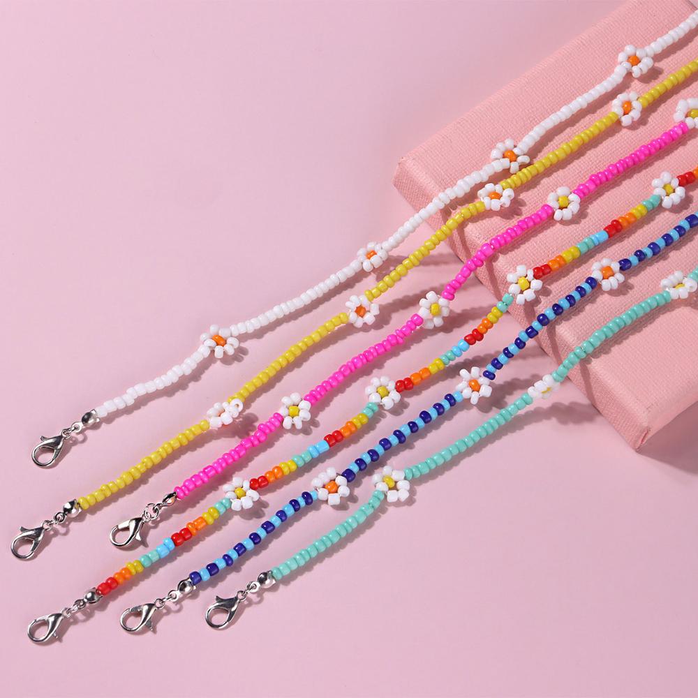 Koreaanse mooie madeliefjesbloemen kleurrijke kralen bedel statement korte choker ketting voor vrouwen vakantie sieraden