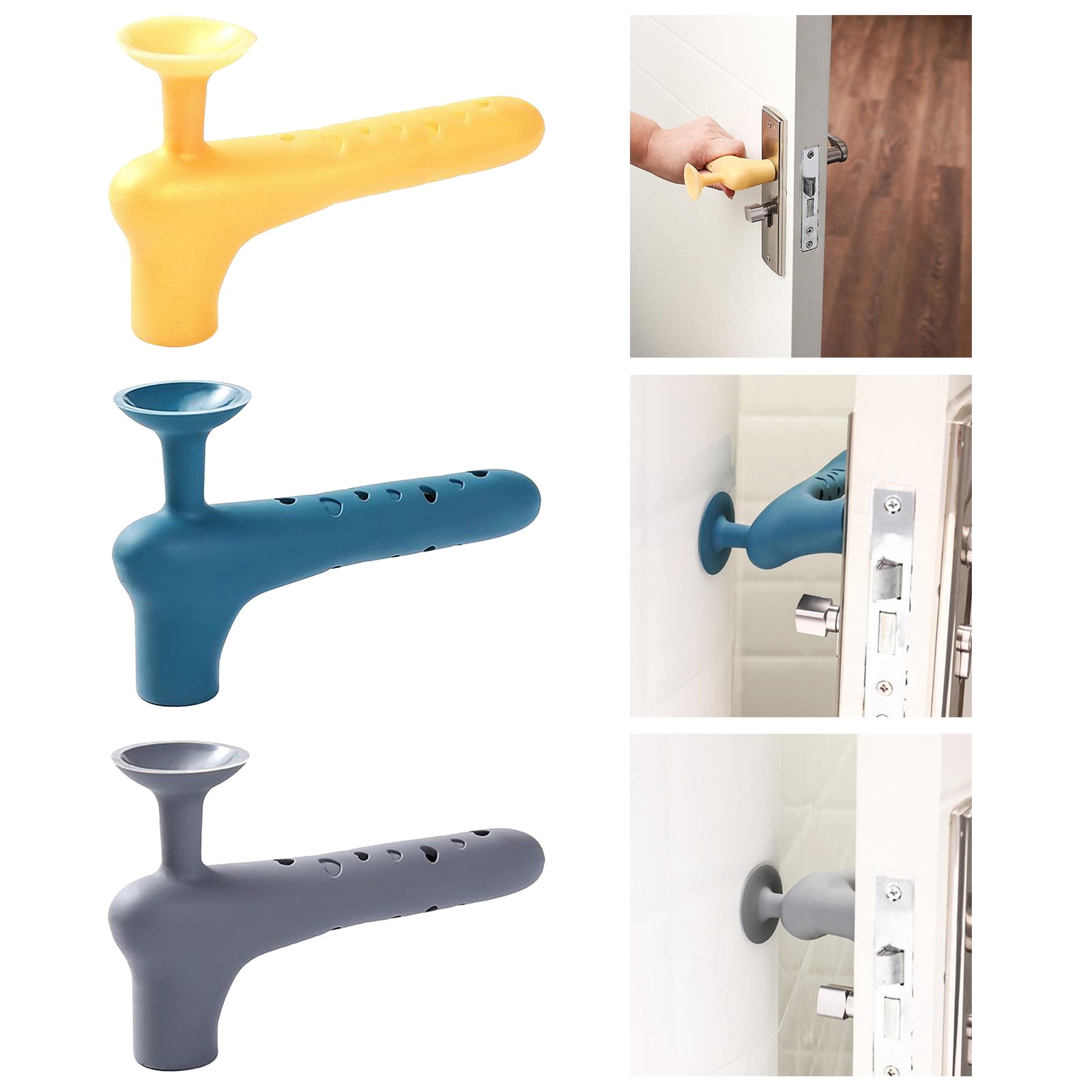 Protector de pared con tapa del picaporte de silicona para puerta de habitación de niños