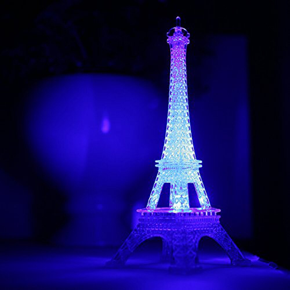 Romantic Eiffel Tower Led Night Light Lamp Desk Table Home Bedroom Decorate Wedding Decoration Lamp: Default Title