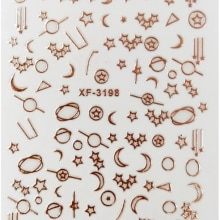 5 teile/paket Sterne mond linien liebe knapp Nagel Aufkleber Entwürfe Gummierte 5D Nagel Kunst Aufkleber Decals Makep Kunst Dekorationen: XF3198   5Stck