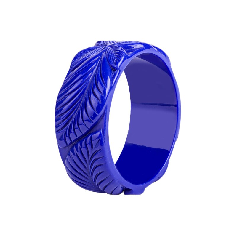 Trendy Resin Cuff Engraved Flowers Bracelets Bangles for Women Acrylic Wide Bracelets Female Simple Charm Jewelry: blue