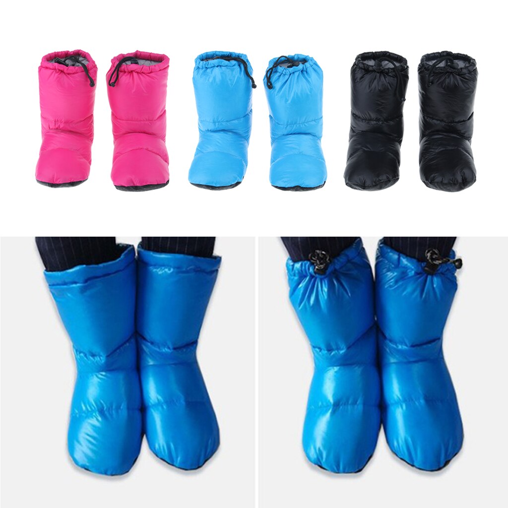 Unisex Insulated Slippers Booties Down Slippers for Men Women Outdoor Indoor Camping Backpacking, Keep Your Feet Warm