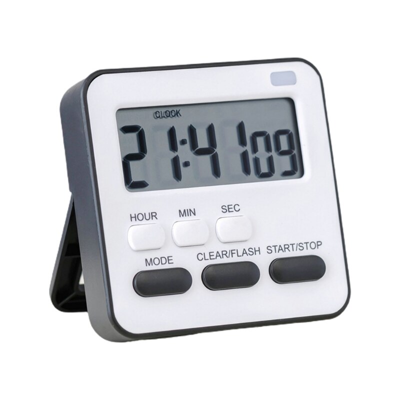 Mini Display Kitchen Timer Students Games Alarm Clock Sports Timer for Workouts: Black