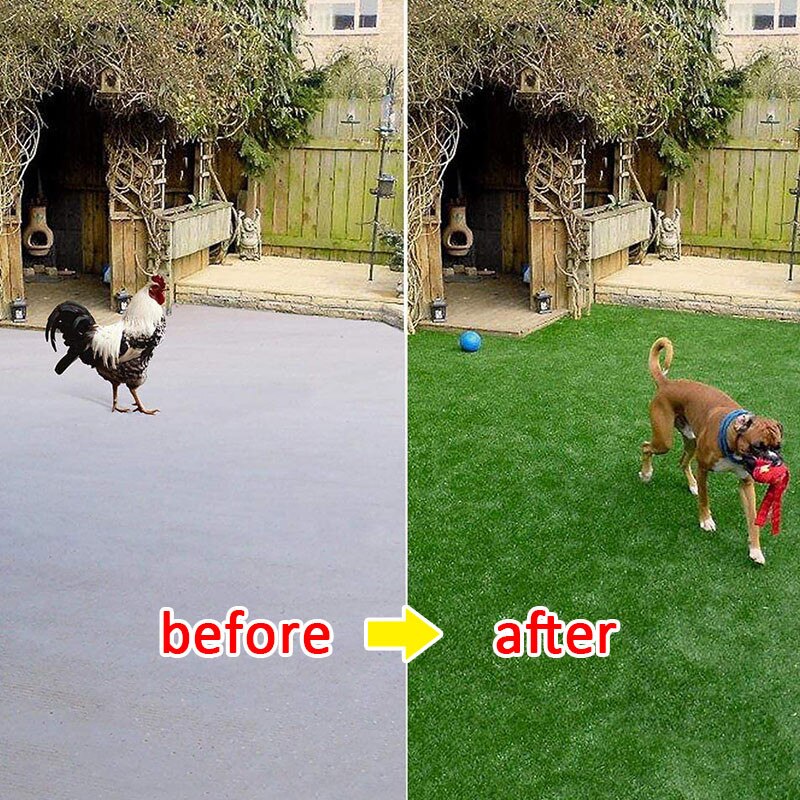 10/20mm tykkelse kunstig græsplæne 0.5 x 1m/2m længde græsplæne kunstig græsplæne tæppe simulation udendørs grøn græsplæne til haven