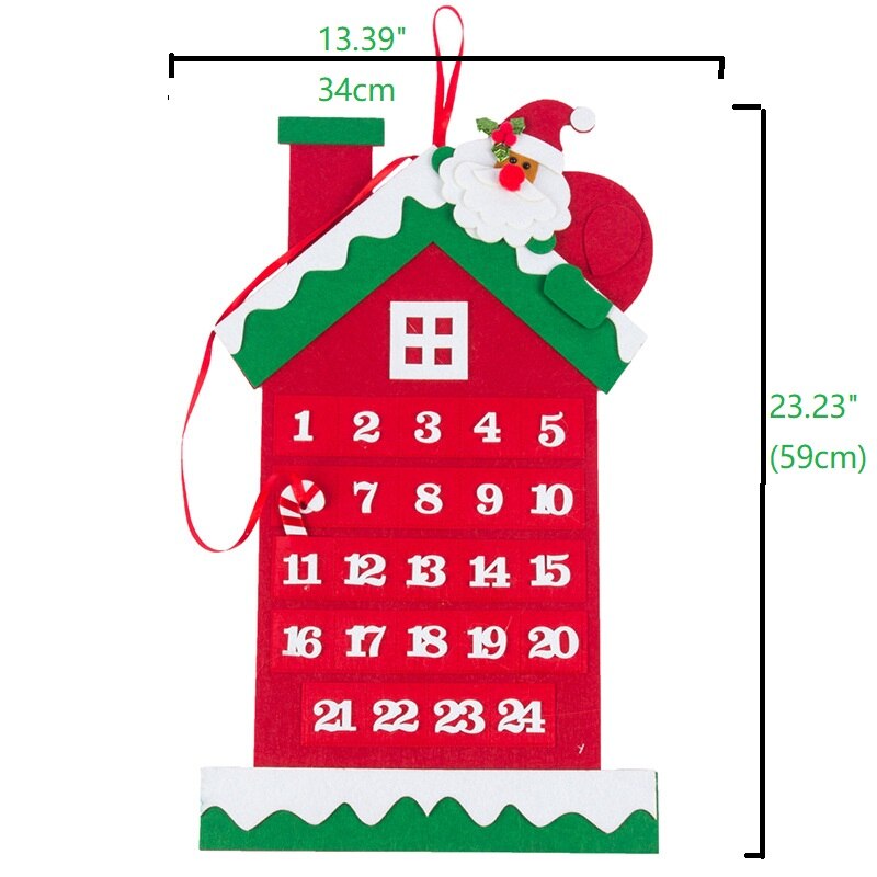 Felt Christmas Tree Advent Calendar Hanging Ornament Nativity For DIY For Countdown Decorations Christmas Kid Year The: Style-4