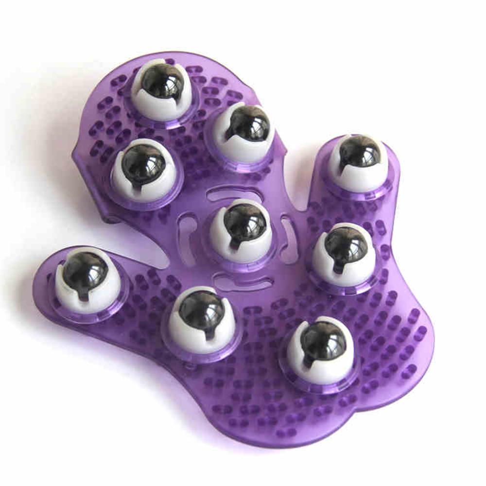 Körper Massage Handschuh Rolle Anti-Zellulitis Schmerzen Linderung Entspannen Massage Hals Schulter Massage Handschuhe Gesundheit Pflege: Violett
