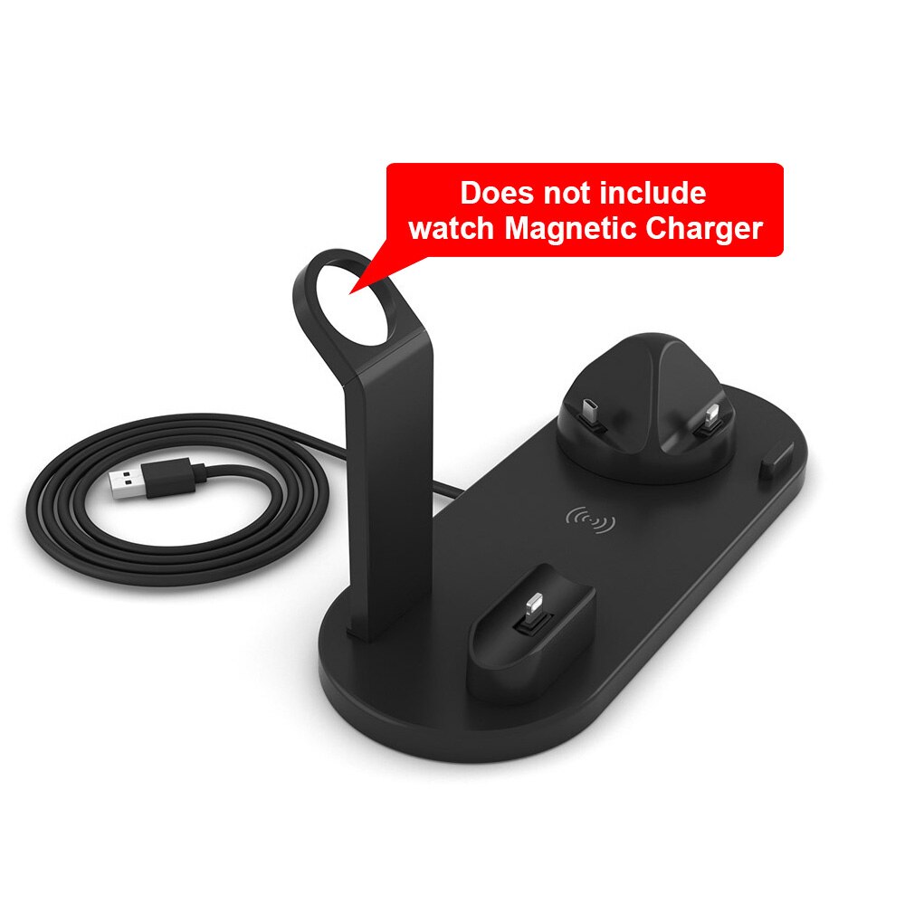 3 in 1 ladestation til apple watch airpods pro  qi 15w hurtig trådløs opladerstander til iphone 11 xs xr  x 8 samsung  s20 s10: 10w sorte
