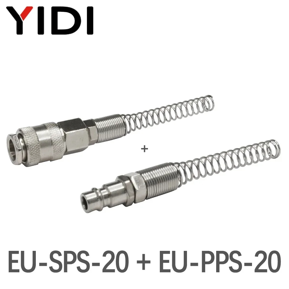 EU Air Couplings with Spring Fittings Pneumatic Air Hose Quick Release Fitting Connector Tube Couplers EU SP PP 20 SP20 PP20: Blue
