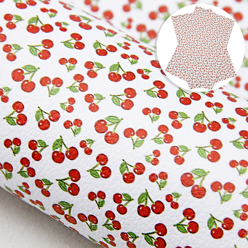20*34cm frugt kærlighed hjerte trykt litchi korn imiteret læder stof plader til fremstilling af håndlavede øreringe sløjfer ,1 yc 9969