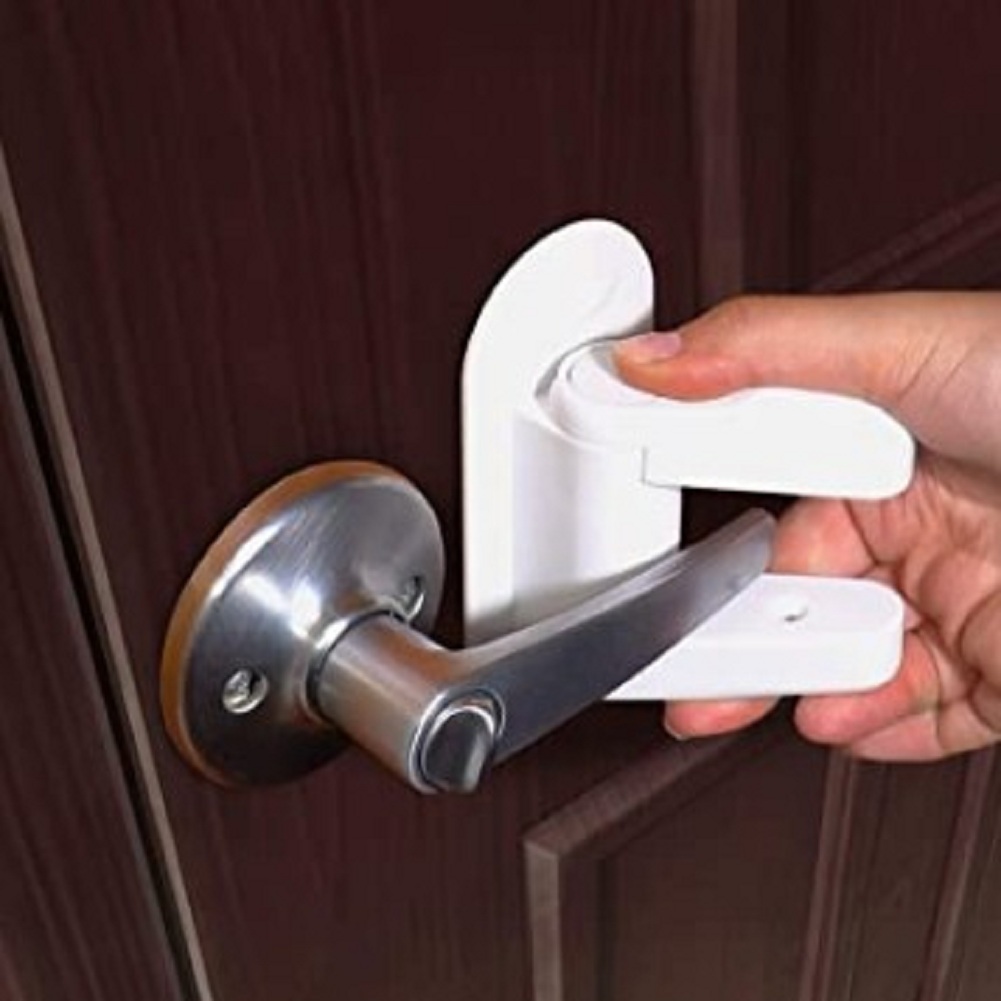Universal Door Lever Lock Child Baby Safety Lock Rotation Proof Door Adhesive Security Latch Multi-functional