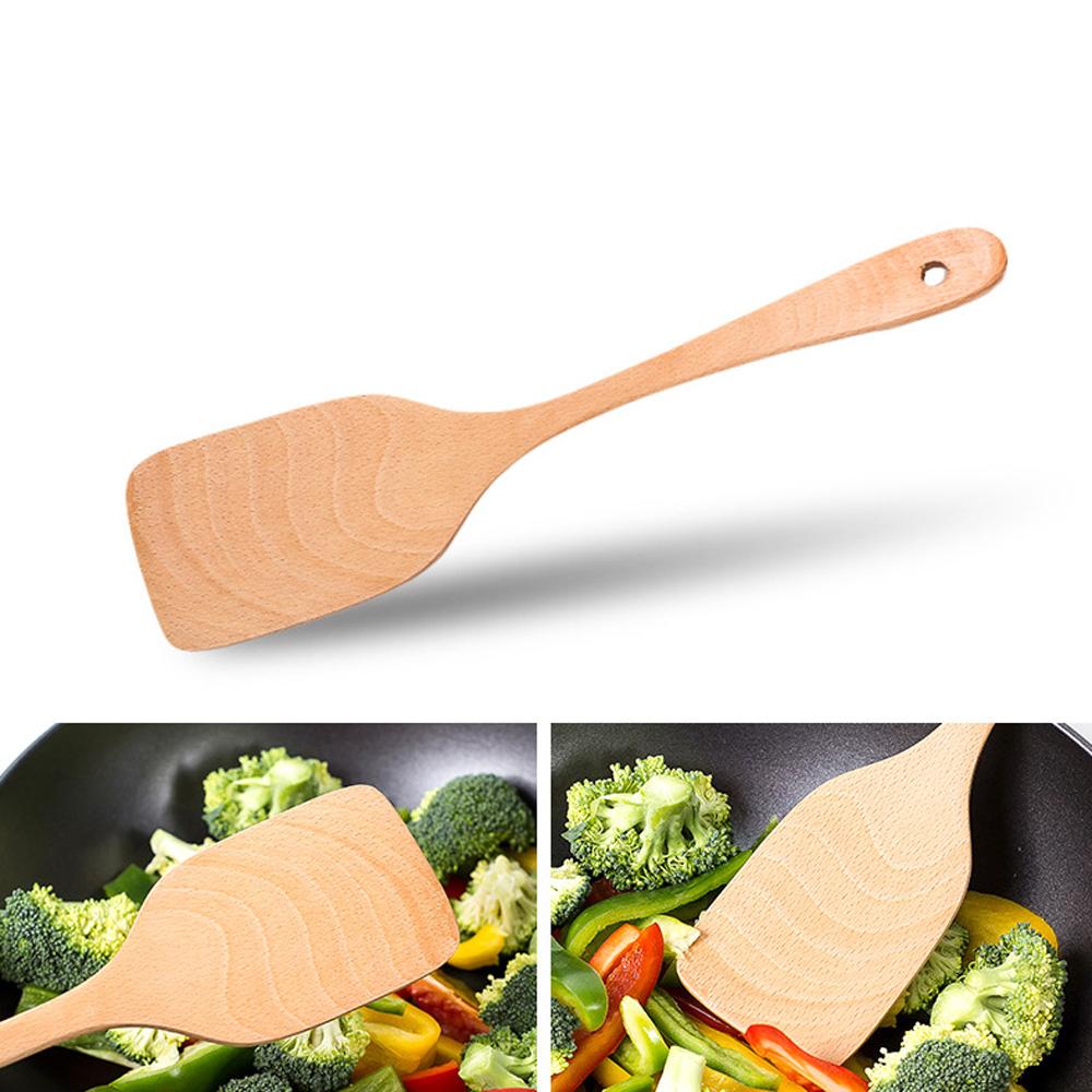 Espátula de madera para cocina, accesorios de cocina antiadherentes, herramientas de cocina, espátula para comida, utensilios de cocina, 1 ud.