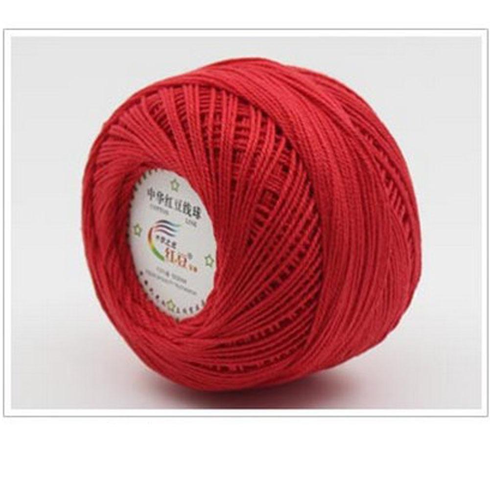 Bricolage coloré dentelle fil fil fil au Crochet 100% coton fil à tricoter à la main fil Machine à coudre ligne numéro 3 bébé fil: 11 bright red