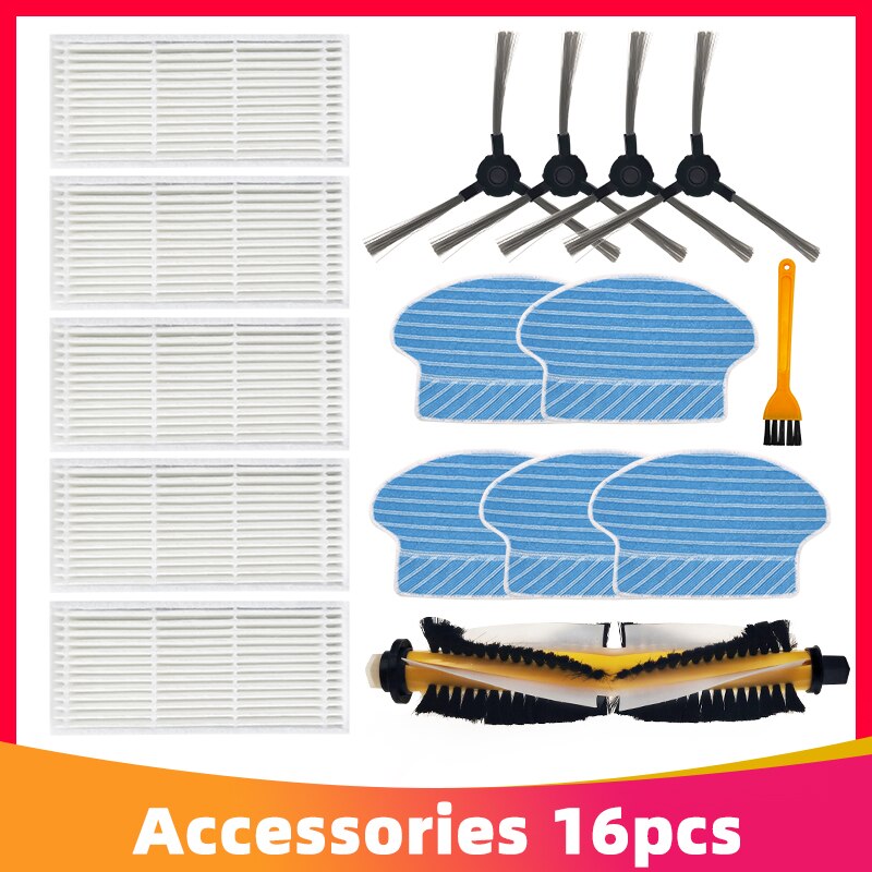Brush + Filter + Mop Cloth for Proscenic 780T 790T Robotic Vacuum Cleaner Replacement Parts Kits Main Side Brush Hepa Filter