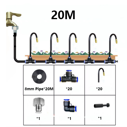 Sistema de enfriamiento de nebulización para Patio, Kit de pulverizador Universal de flexión libre, manguera de 8mm para riego de plantas de jardín, 5M-30M: YELLOW