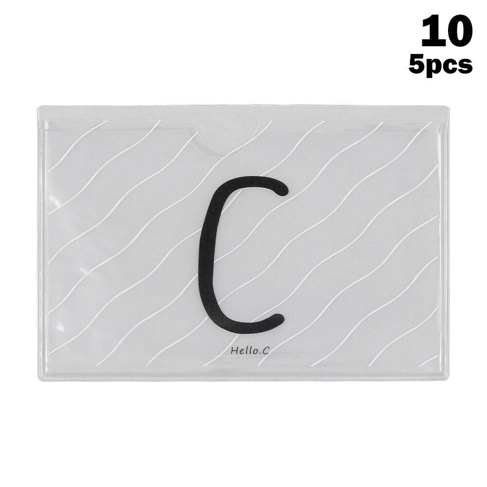 5 PCs Cute cartoon student bank credit card protective cover PVC translucent frosted card holder Protector Case for girls: 10