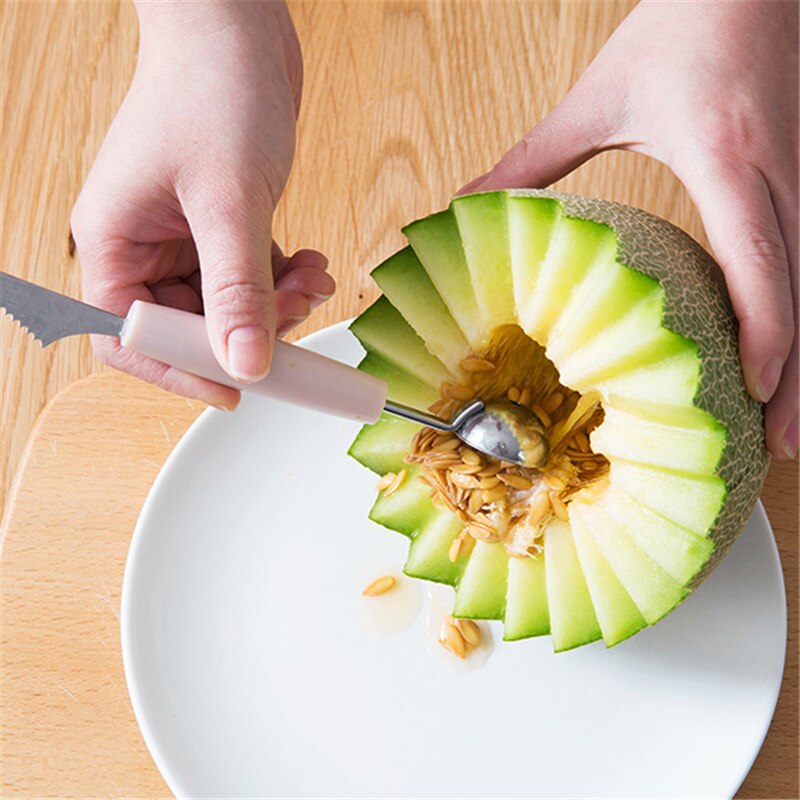 Couteau à découper les fruits multifonction, boule à glace, boule à creuser, cuillère à boule, boule à balles, cuisine bricolage plats froids, outils Gadgets