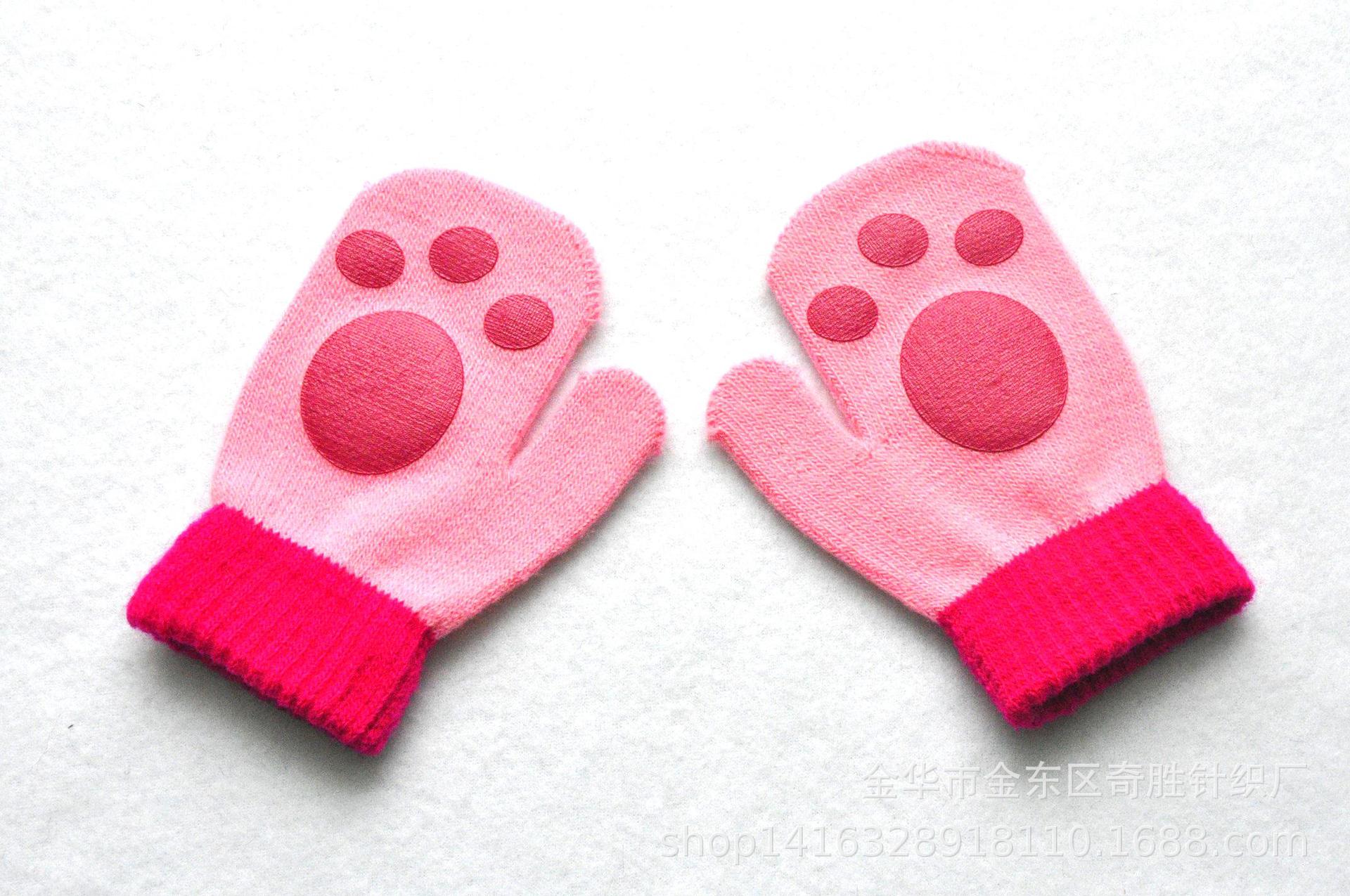 1-5years Kinder Winter Warme Handschuhe Kindergarten Baby Mädchen Baby Jungen Nette Handschuhe Winter Zubehör Für Kinder KF191: pink