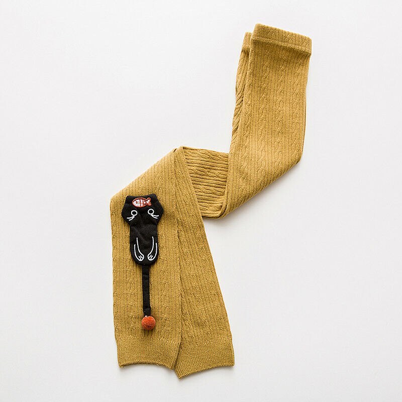 Cartoon Kids Meisje Baby Broek Peuter Stretch Warm Leggings Broek Winter 1-8Y: Yellow / S