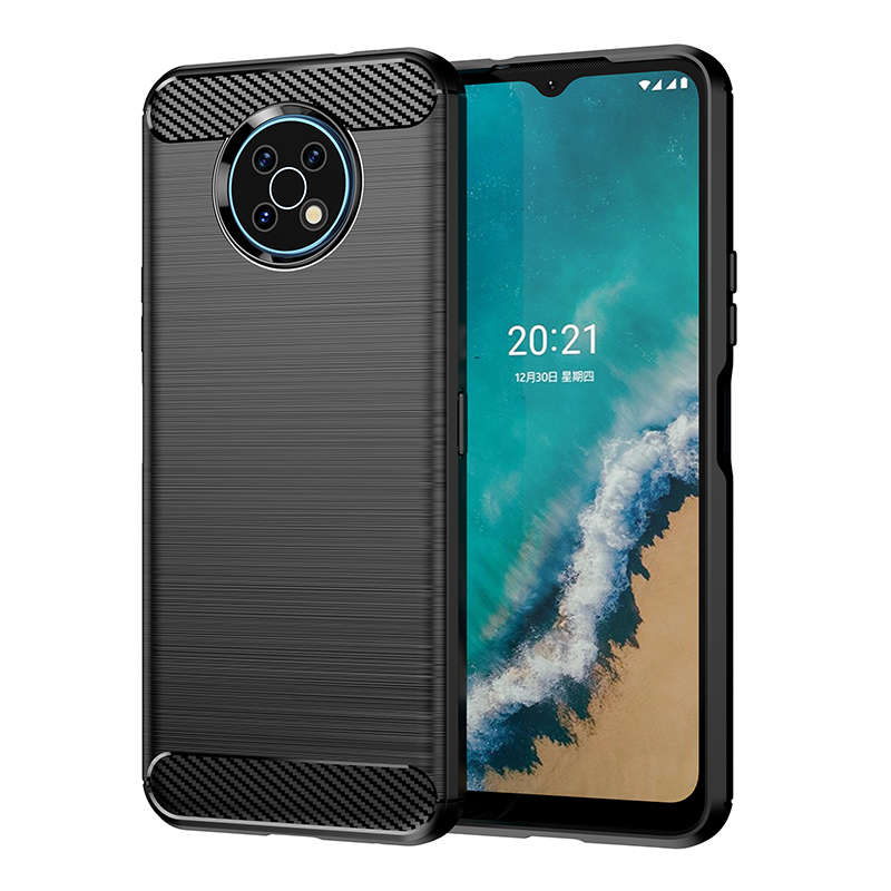 Funda de silicona suave de fibra de carbono para Motorola Moto G9 G8 G7 Power Lite G6 E7 E6 Plus Play, funda trasera mate con textura cepillada: PP / Negro
