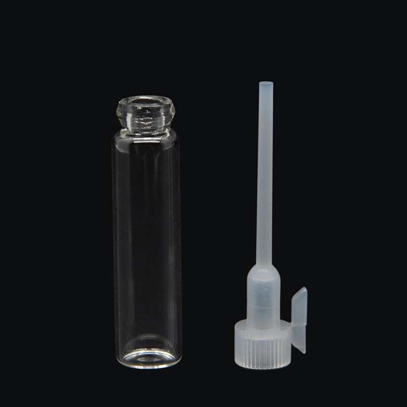 200/500 Uds 1ml/2ml Mini botella de Perfume de vidrio vacía transparente pequeño frasco de muestra botella de prueba de fragancia líquida de laboratorio