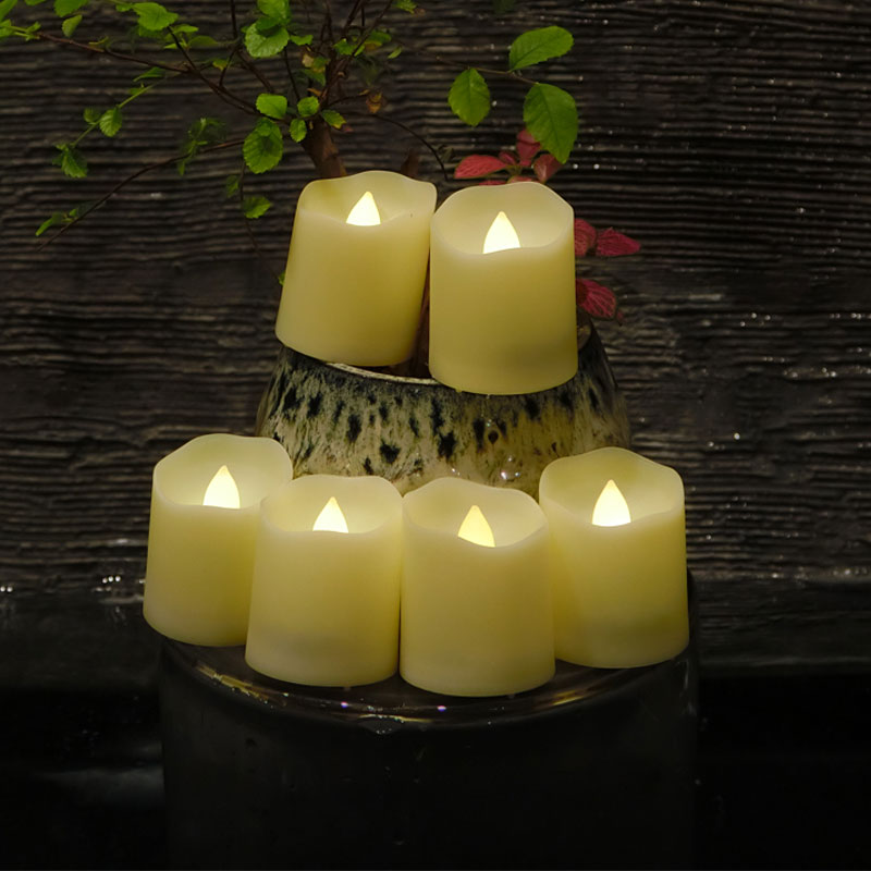 Pack of 6 LED Flameless Candles Battery Operated Timer Function 6 Hours On 18 Hours Off Tea Light Home & Garden Decration