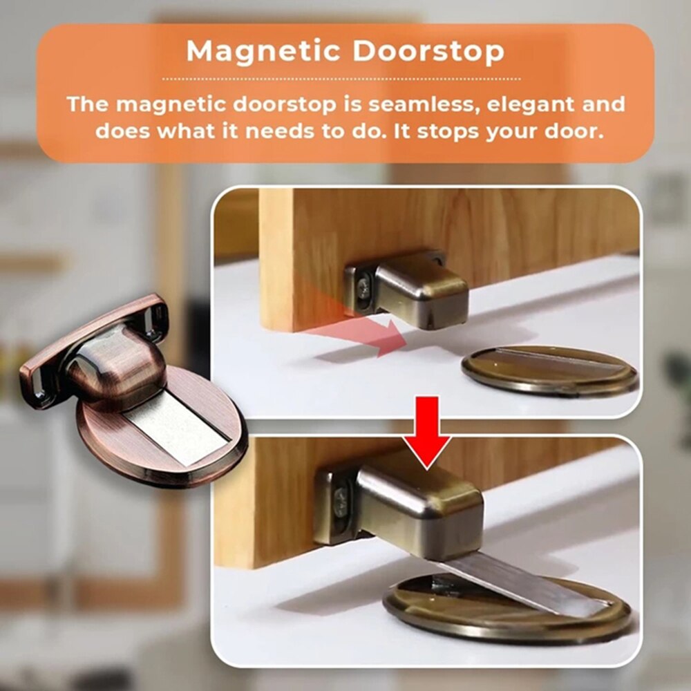 Magnetische Deur Houder Stop Onzichtbare Doorstop Muur Floor Mount Veiligheid Catch Zinklegering Gate Weerstand Deurstop Houder
