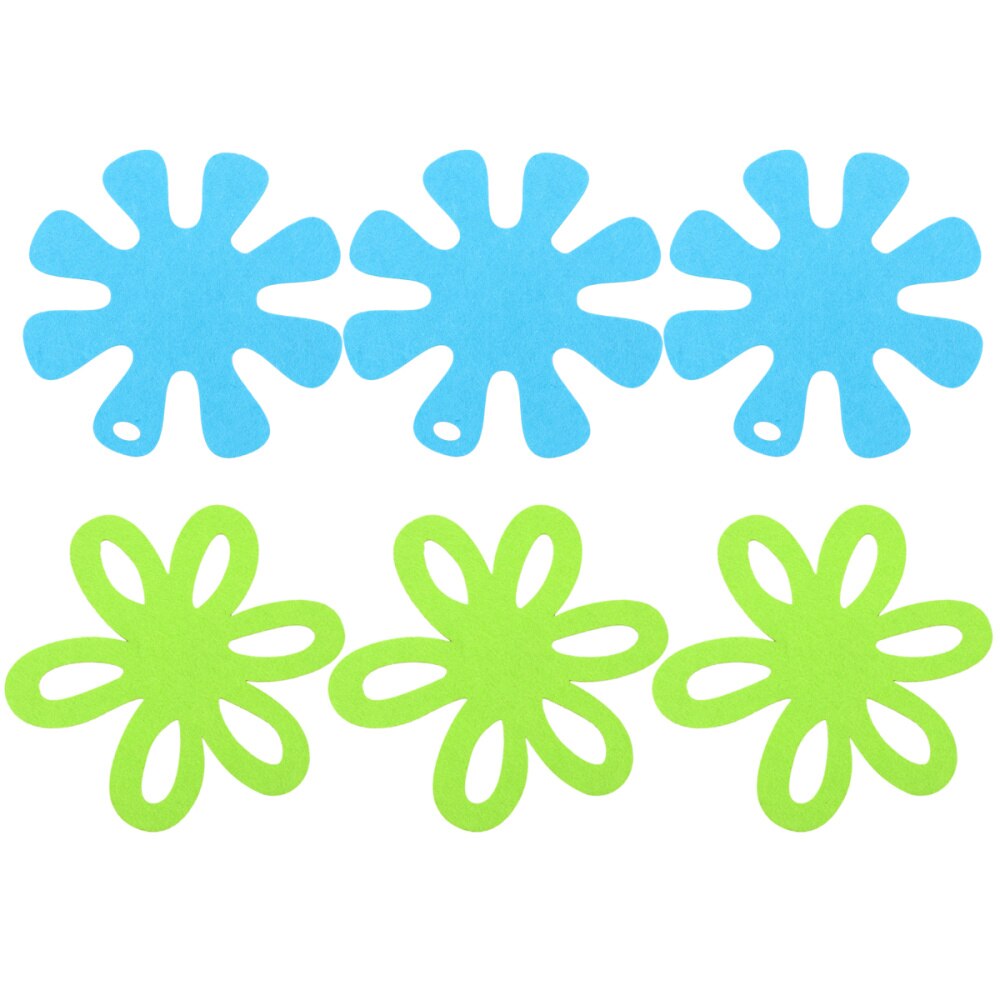6pcs Sun Flower Shaped Pot Placemat Non-stick Heat-resistant Mat Tableware Pad Table Supplies Cookware for Kitchen (Green + Sky-:  Green Sky-blue