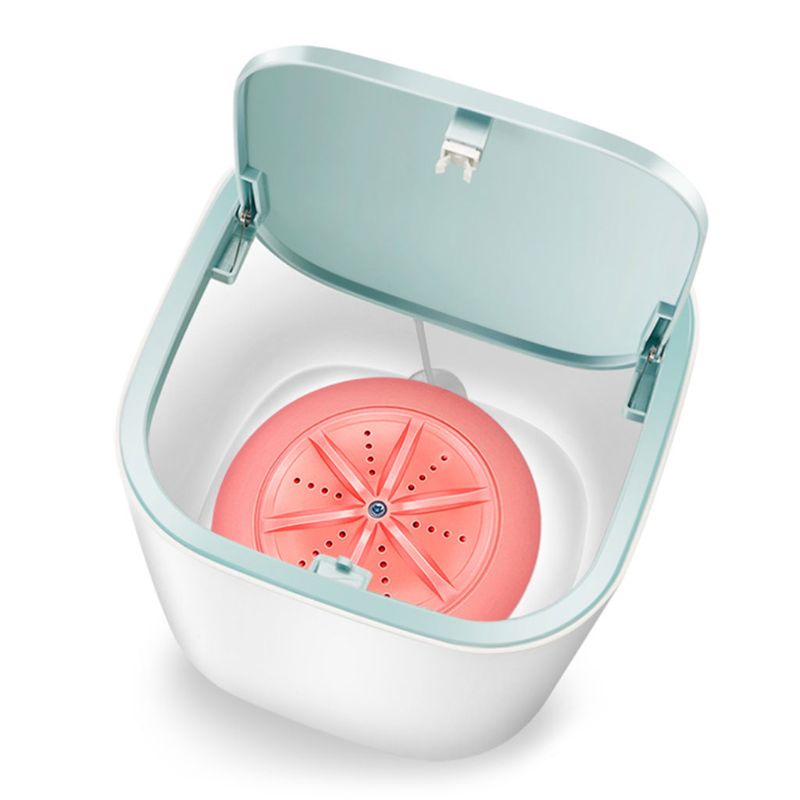 Mini vaskemaskine automatisk husholdningsdehydreret mini rør 3-5kg vask tør  m2ee: Lyserød