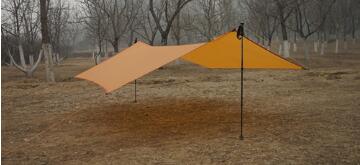 Kun 450g 20d silikone nylon regnflue telt presenning husly camping ly regnflue solskærme og parasol til strand picnic: Orange