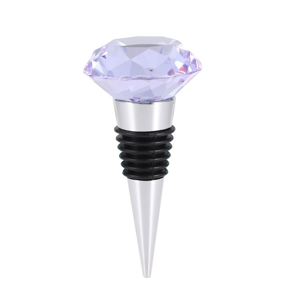 Crystal Diamond Stopper Champagne Fles Sealer Kurk Metalen Plug Stopper Party Gunsten (Clear): Purple