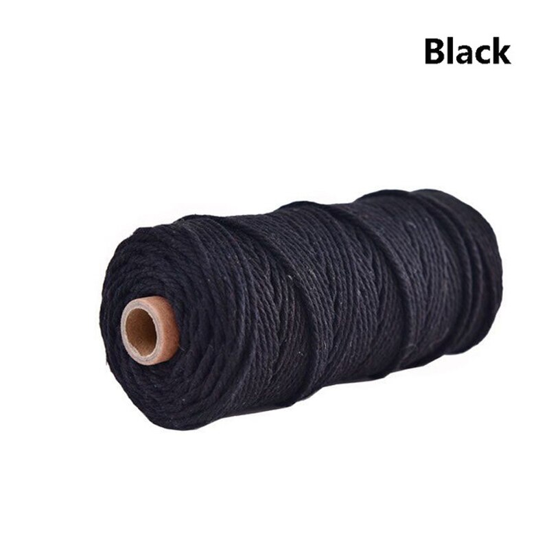 1 rol 3mm 100m natuurlijk kleurrijk katoenen gevlochten koord macramé touw diy handgemaakt handgemaakt kleurrijk ambachtelijk touw touw: 12