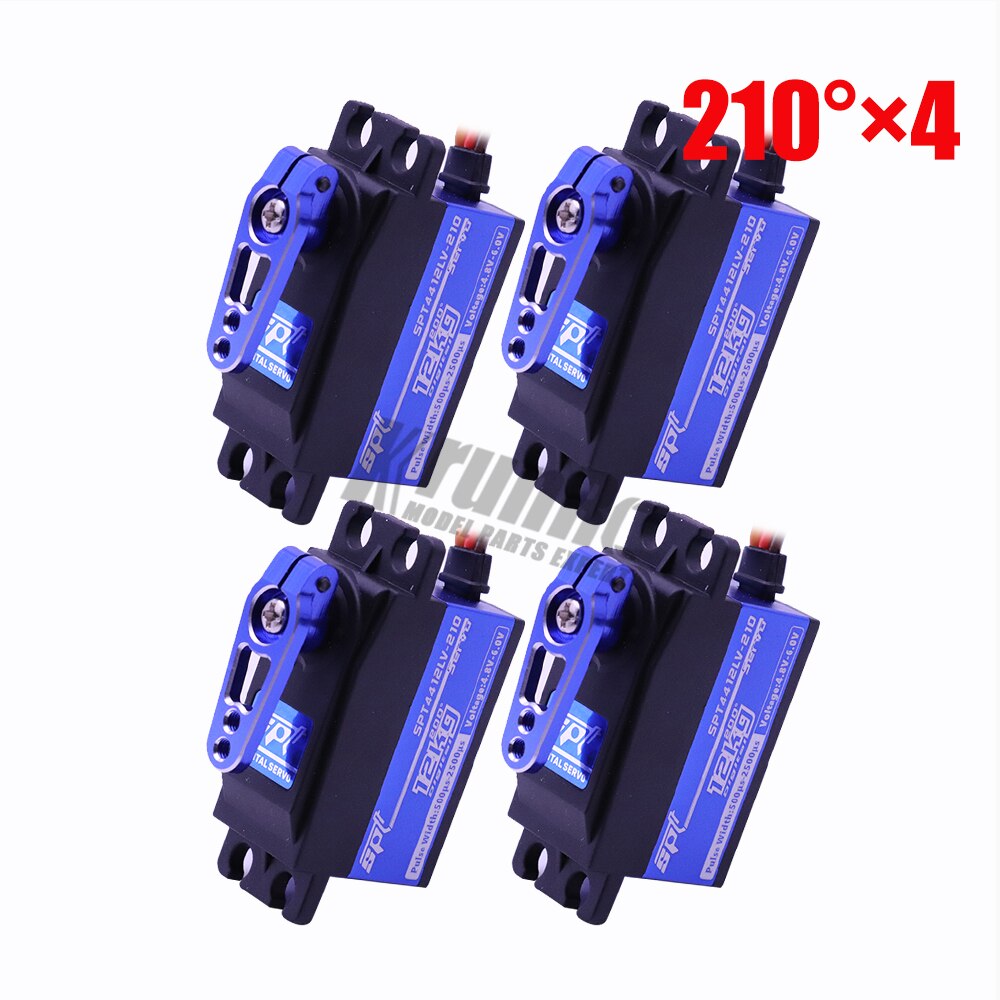 SPT4412LV 12kg Large Torque Metal Gear Standard Digital Low Profile Servo 1/10 RC Car 3racing SAKURA D4 CS Airplane Roboit Arm: 4 pcs 210 with arm