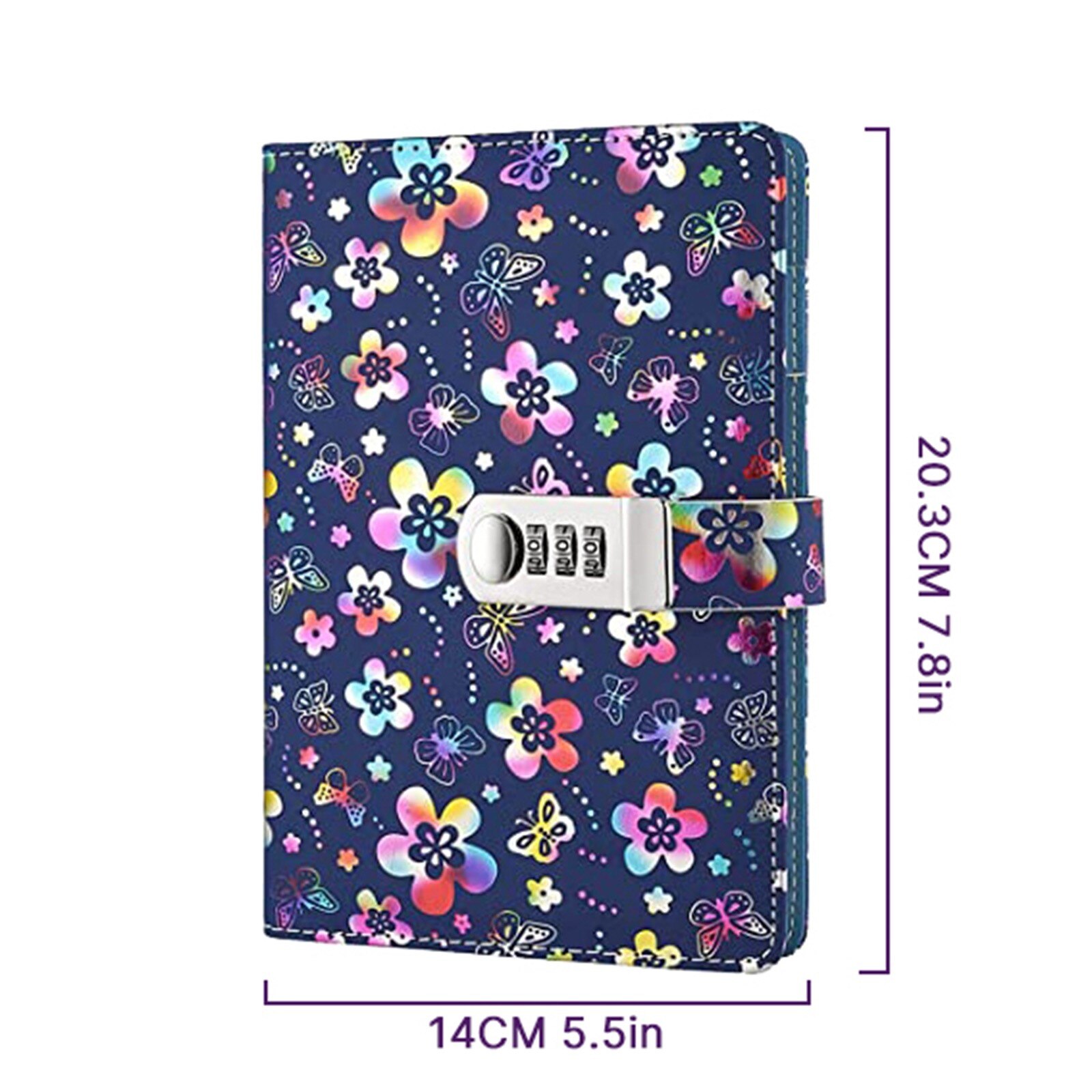 Diary Notebook With Lock Faux Leather Binding With Beautiful Floral Pattern Notebook A5 Size Travel Journal Friend's #g30