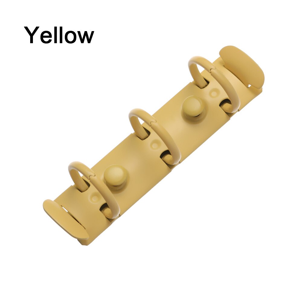 3 Holes Notebook Binding Hoops Binder Clip Colorful Metal Spiral Rings File Folder Refillable Office Supplies Stationery: yellow