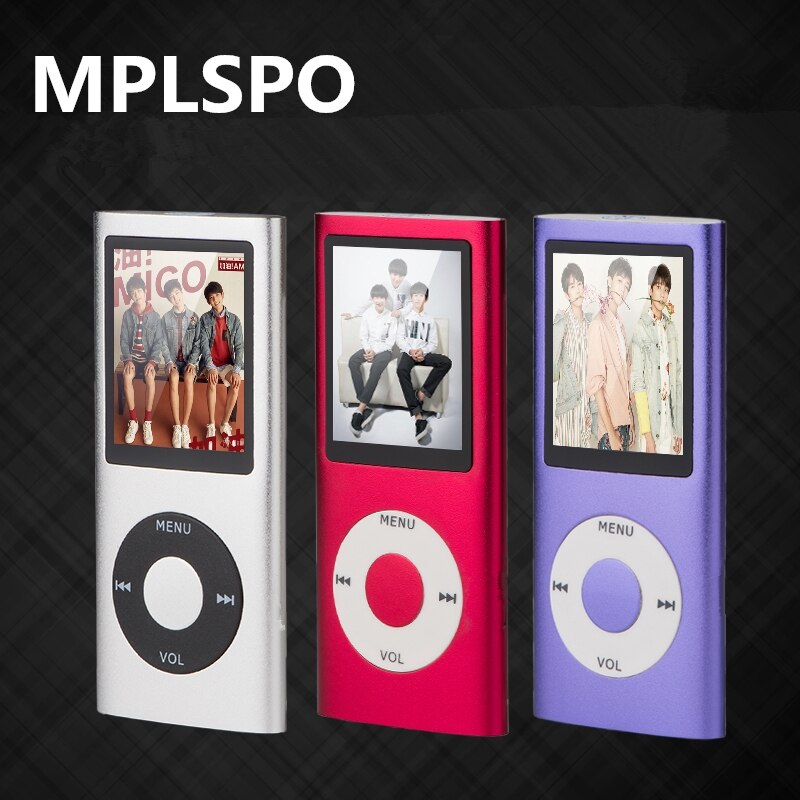 MPLSBO Slim MP3 MP4 Music Player 1.8 inch LCD 8GB 16GB Memory Screen FM Radio Video Player with Availabe