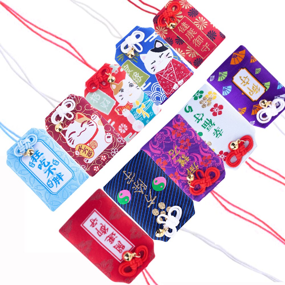 Omemori-amuleto japonés de la suerte para el hogar, amuleto rojo, amuleto Kawaii para el amor, el éxito, la riqueza, la salud, decoración de la sala de estar
