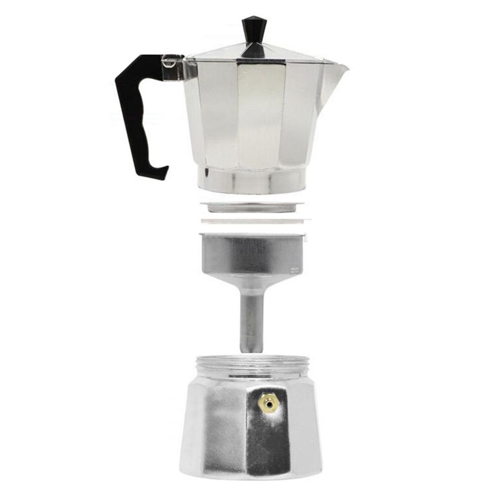 Italiaanse achthoekige huishoudelijke aluminium espresso percolator koffieverwarmer filterpot handpunch koffiepot