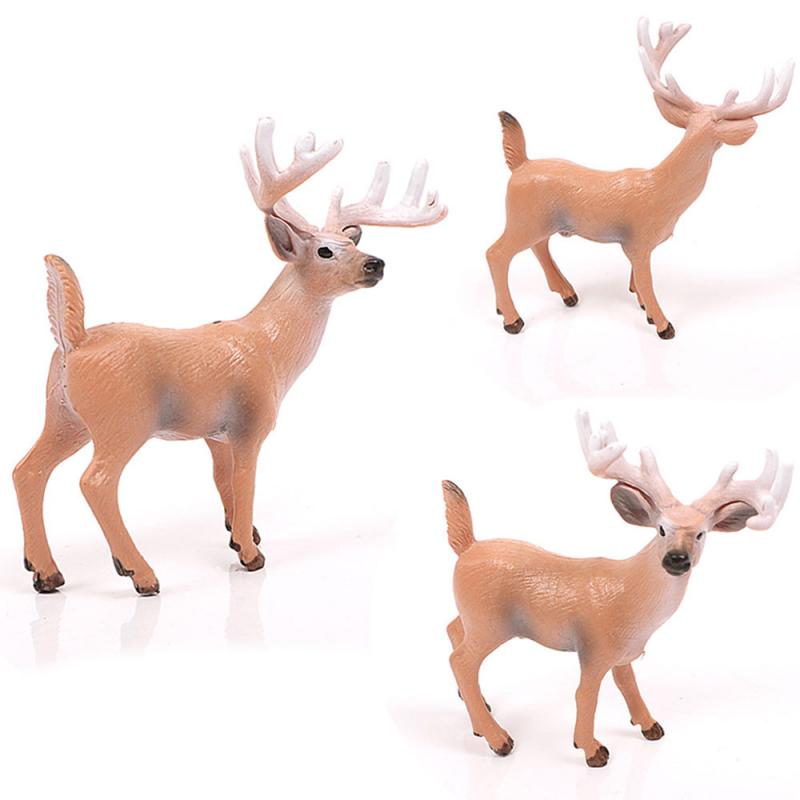 Mini Herten Figuur Kerst Pop Wit-Tailed Rendier Home Party Simulatie Wilde Witte-Tailed Herten Landschap Decor Ornamenten