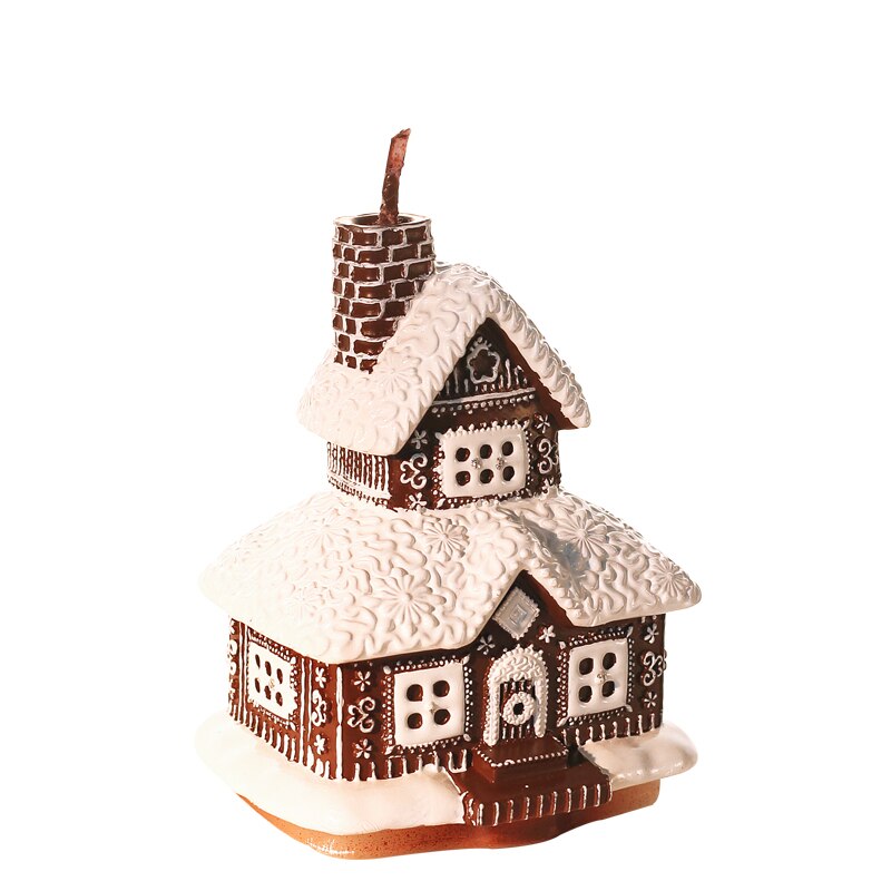 Vela con forma de Casa nevada, de Navidad para decoración de fiestas infantiles