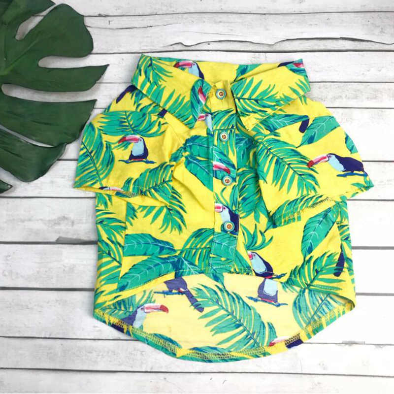 [mpk butik] hawaiisk skjorte til hunde, tropisk hundeskjorte, sommerhundedragt: Lysegul / M