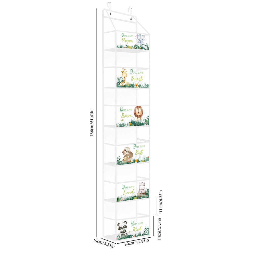 1pc 4/6 couches sur la porte organisateur suspendu cosmétiques tenture murale rangement organisateur pour pépinière salle de bain placard chambre dortoir: Clair
