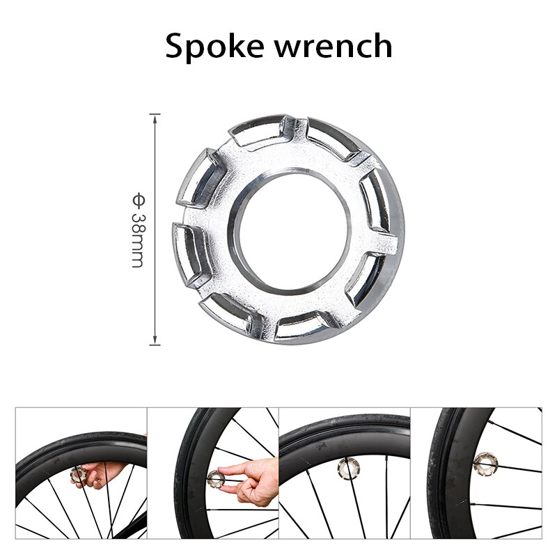 Bicycle Tools Kit Crank Puller Chain Splitter Cutter Breaker Flywheel Remover Bike Wheel Hub Spoke Wrench MTB Repair Accessories: Spoke wrench