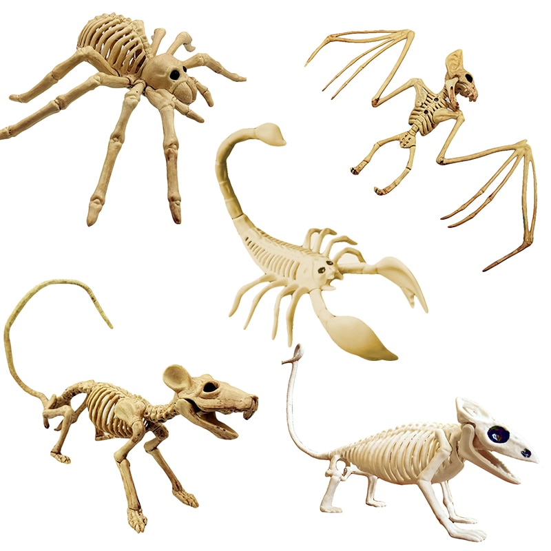 Halloween dekoration skorpion edderkop mus skelet halloween horror dyr dekoration rekvisitter halloween dekoration skelet fest