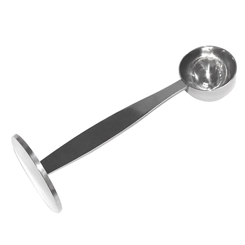 Cuchara Tamper de medida de café Espresso, utensilios para café y té de acero inoxidable, cuchara medidora de Tamping, 1 unidad de plata